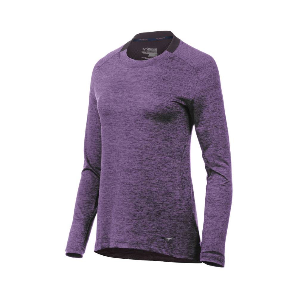 Blusa Mizuno Alpha Long Sleeve - Mulher - Roxo - KIOCE5871